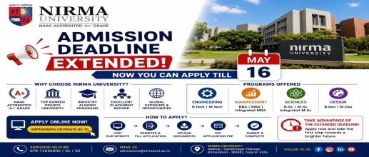 Nirma University Admission Deadline Extended: Now You Can Apply Till May 16