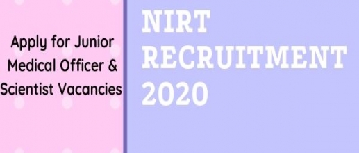 NIRT Recruitment 2020