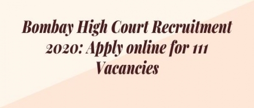 Bombay High Court Recruitment 2020