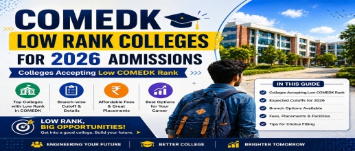 COMEDK Low Rank Colleges for 2026 Admissions | Colleges Accepting Low COMEDK Rank