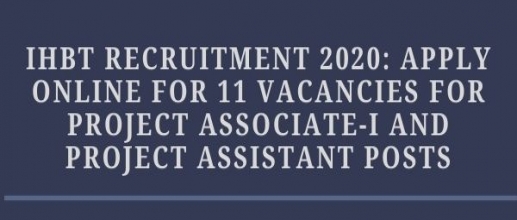 IHBT Recruitment 2020: Apply Online